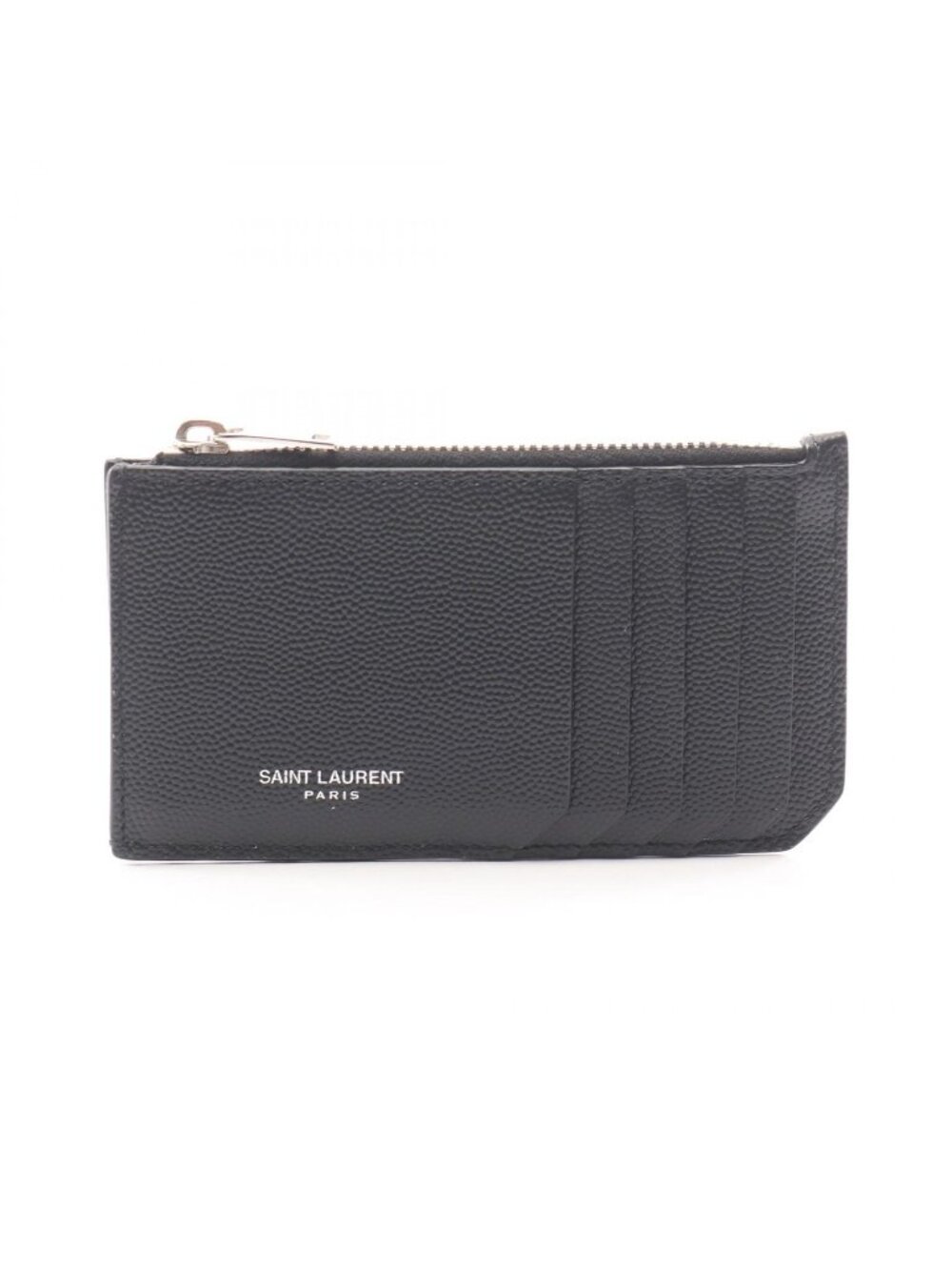 Saint Laurent Paris Coin Purse Fragment Zip Pouch Black Leather Case - Picture 1 of 7
